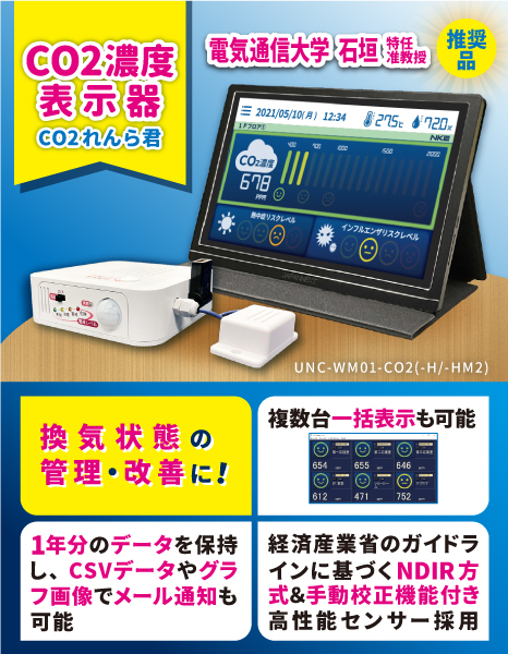 換気状態測定機能付き みまもりれんら君 UNC-WM01-CO2