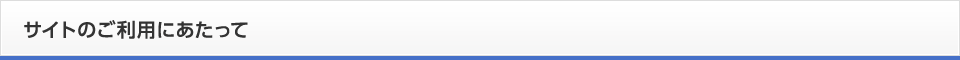 サイトのご利用にあたって